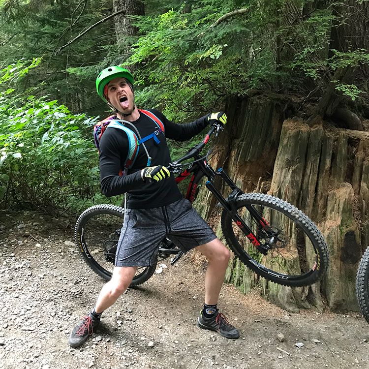 mountain biker demonstrates their insolent attitude